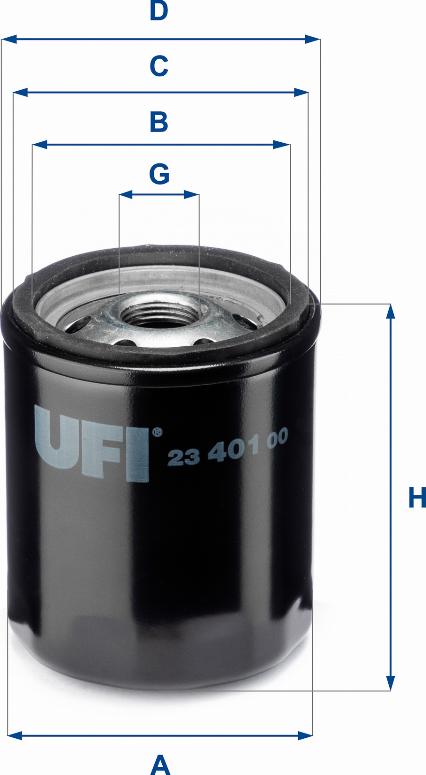 UFI 23.401.00 - Ölfilter alexcarstop-ersatzteile.com