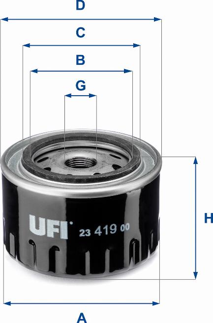 UFI 23.419.00 - Ölfilter alexcarstop-ersatzteile.com