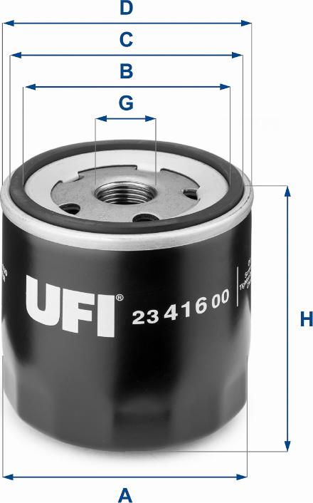 UFI 23.416.00 - Ölfilter alexcarstop-ersatzteile.com