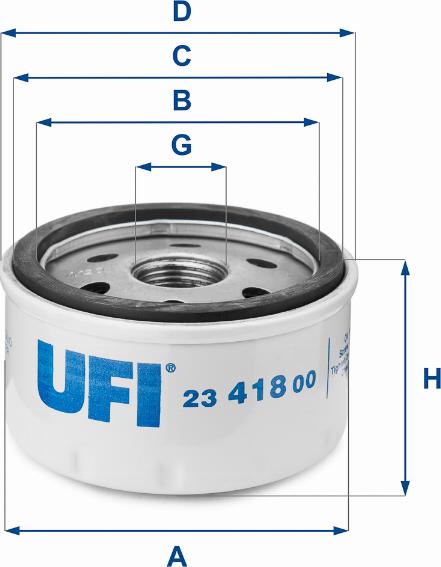 UFI 23.418.00 - Ölfilter alexcarstop-ersatzteile.com