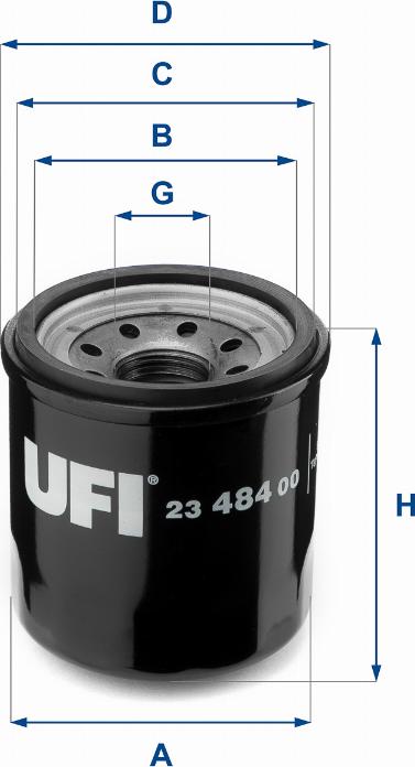 UFI 23.484.00 - Ölfilter alexcarstop-ersatzteile.com