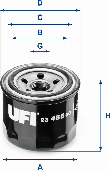 UFI 23.485.00 - Ölfilter alexcarstop-ersatzteile.com