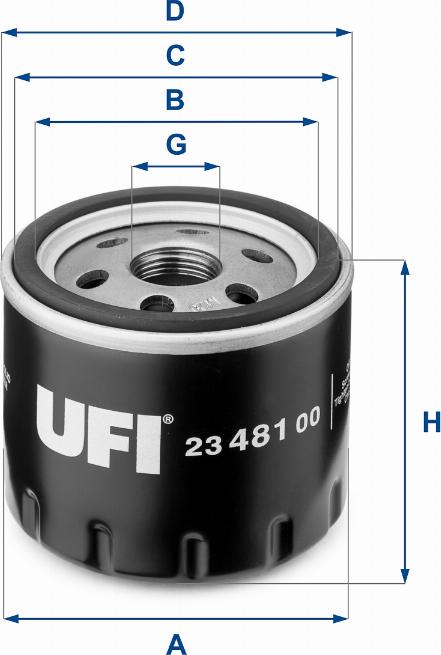 UFI 23.481.00 - Ölfilter alexcarstop-ersatzteile.com