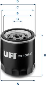 UFI 23.435.00 - Ölfilter alexcarstop-ersatzteile.com