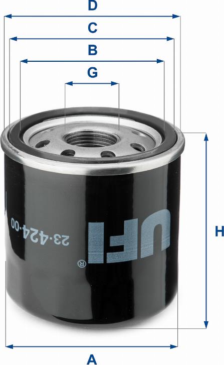 UFI 23.424.00 - Ölfilter alexcarstop-ersatzteile.com