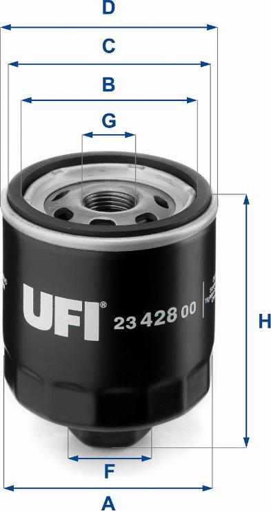 UFI 23.428.00 - Ölfilter alexcarstop-ersatzteile.com