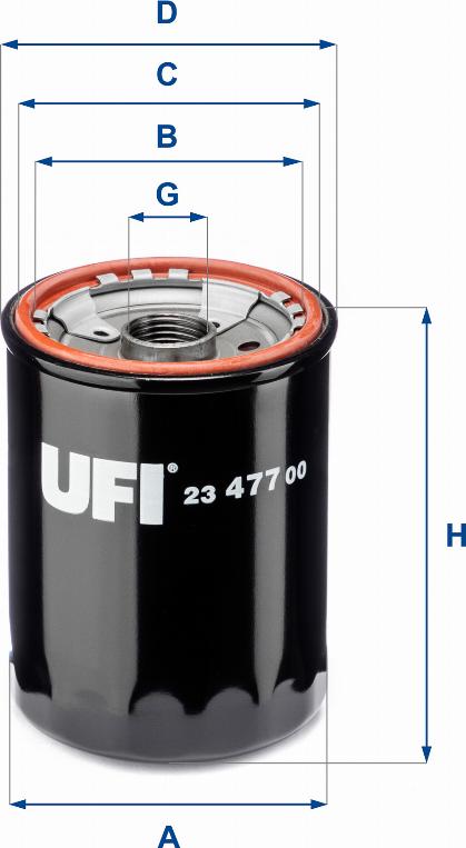 UFI 23.477.00 - Ölfilter alexcarstop-ersatzteile.com