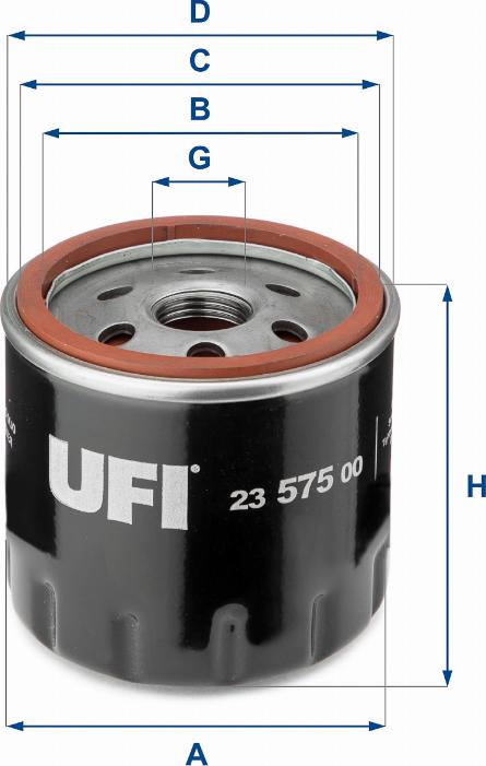 UFI 23.575.00 - Ölfilter alexcarstop-ersatzteile.com