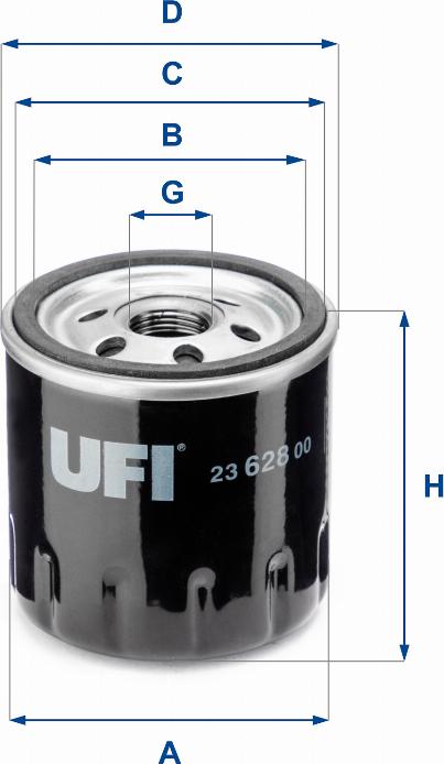 UFI 23.628.00 - Ölfilter alexcarstop-ersatzteile.com