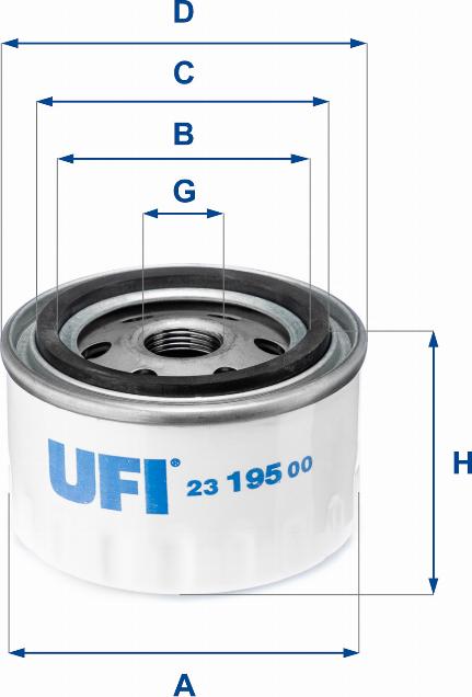 UFI 23.195.00 - Ölfilter alexcarstop-ersatzteile.com