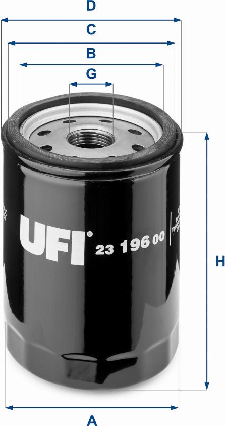 UFI 23.196.00 - Ölfilter alexcarstop-ersatzteile.com