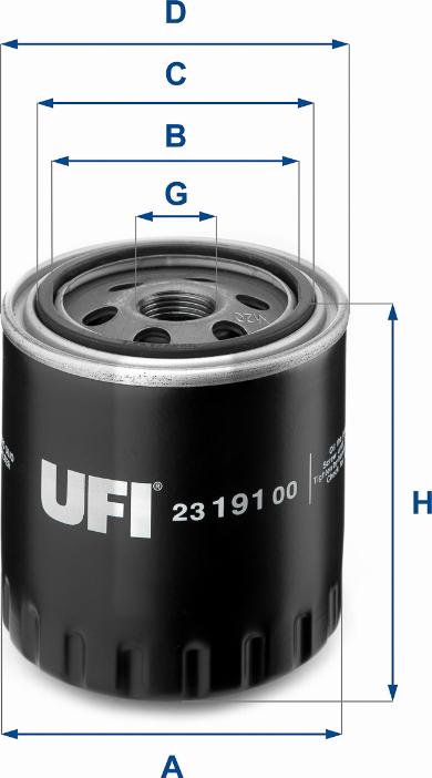 UFI 23.191.00 - Ölfilter alexcarstop-ersatzteile.com