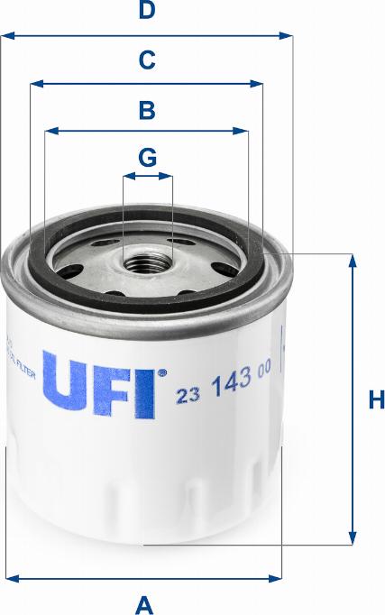 UFI 23.143.00 - Ölfilter alexcarstop-ersatzteile.com