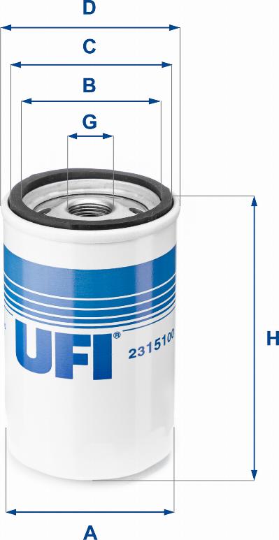 UFI 23.151.00 - Ölfilter alexcarstop-ersatzteile.com