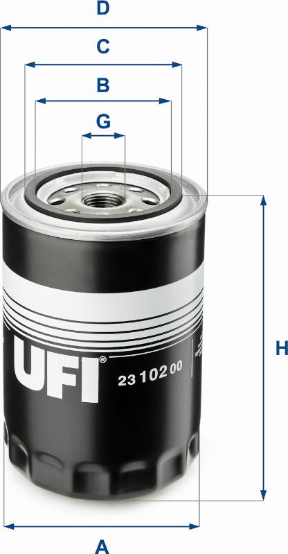 UFI 23.102.00 - Ölfilter alexcarstop-ersatzteile.com