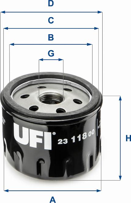 UFI 23.118.00 - Ölfilter alexcarstop-ersatzteile.com