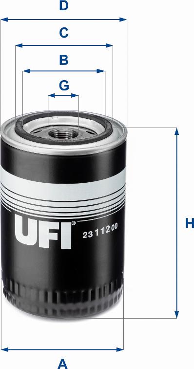 UFI 23.112.00 - Ölfilter alexcarstop-ersatzteile.com