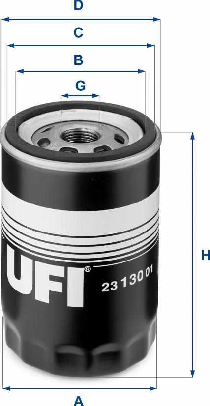 UFI 23.130.01 - Ölfilter alexcarstop-ersatzteile.com