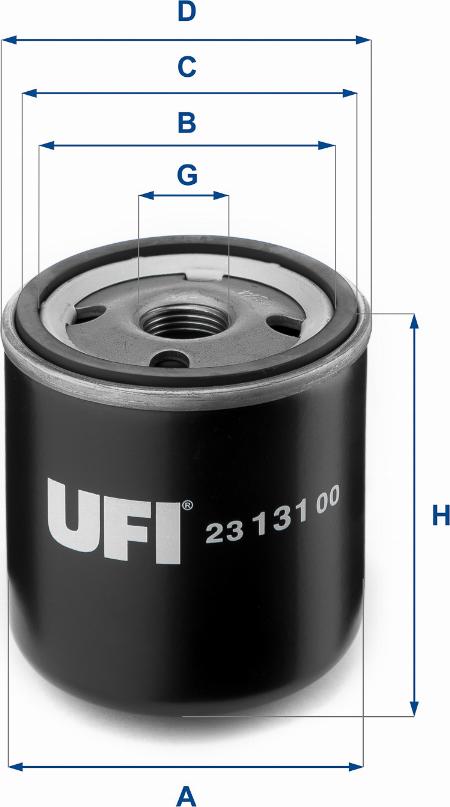 UFI 23.131.00 - Ölfilter alexcarstop-ersatzteile.com