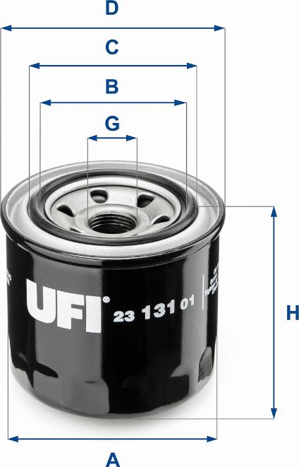 UFI 23.131.01 - Ölfilter alexcarstop-ersatzteile.com