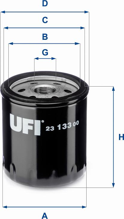 UFI 23.133.00 - Ölfilter alexcarstop-ersatzteile.com