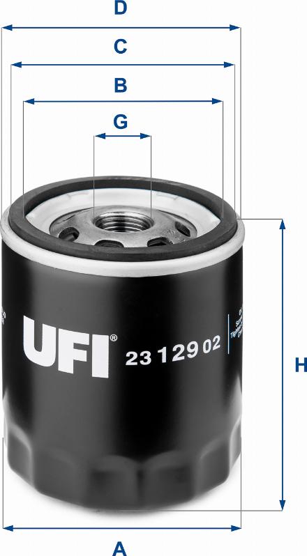 UFI 23.129.02 - Ölfilter alexcarstop-ersatzteile.com