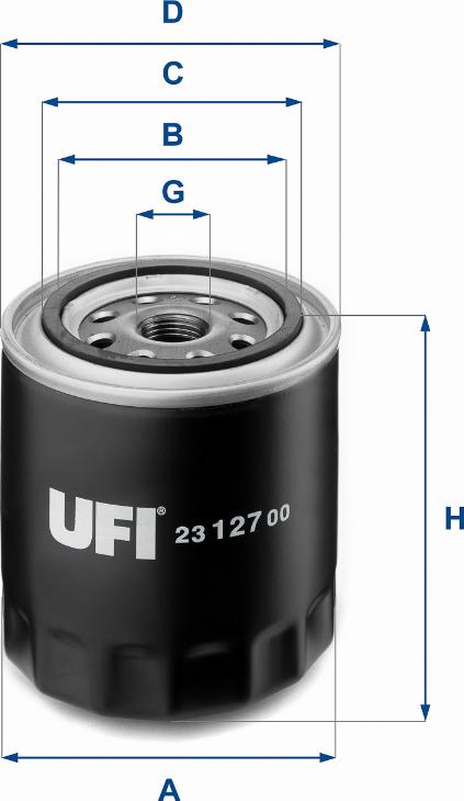 UFI 23.127.00 - Ölfilter alexcarstop-ersatzteile.com