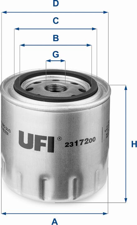 UFI 23.172.00 - Ölfilter alexcarstop-ersatzteile.com