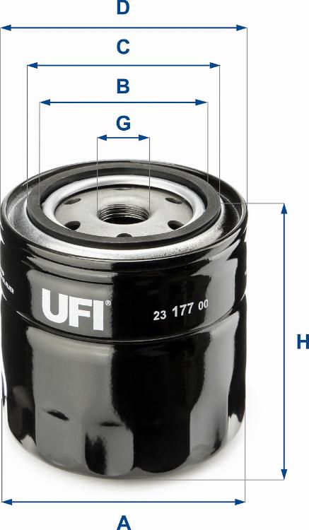 UFI 23.177.00 - Ölfilter alexcarstop-ersatzteile.com