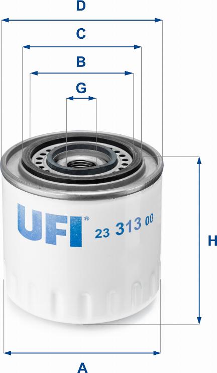 UFI 23.313.00 - Ölfilter alexcarstop-ersatzteile.com