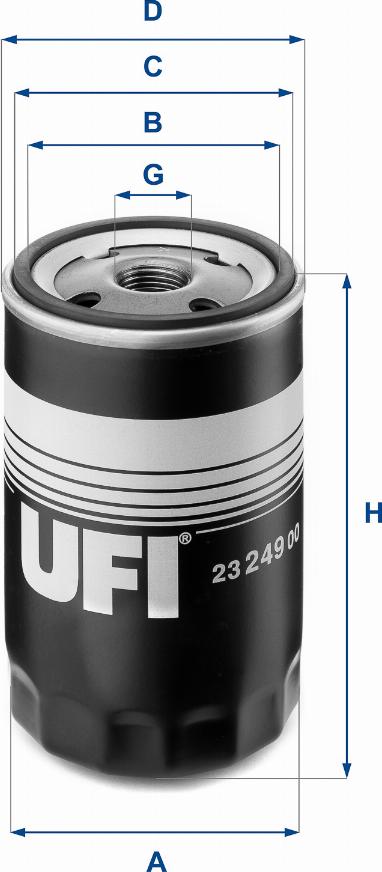 UFI 23.249.00 - Ölfilter alexcarstop-ersatzteile.com