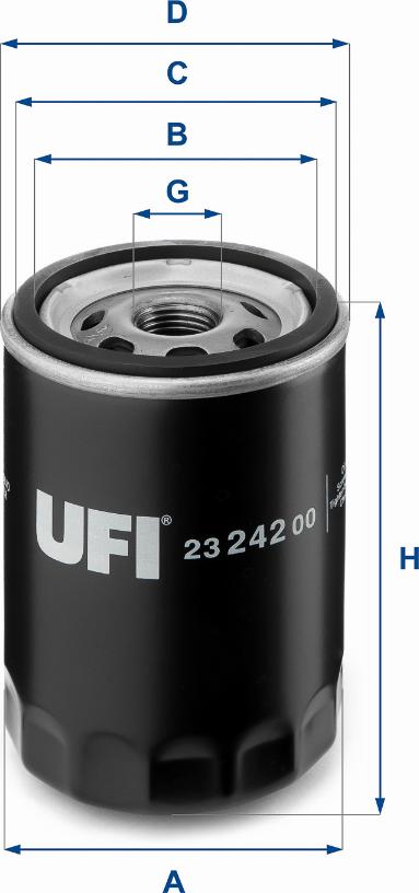 UFI 23.242.00 - Ölfilter alexcarstop-ersatzteile.com