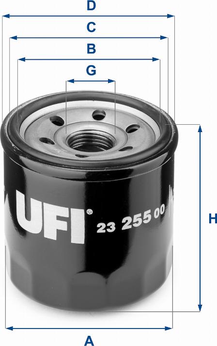 UFI 23.255.00 - Ölfilter alexcarstop-ersatzteile.com