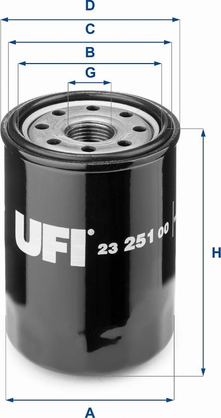 UFI 23.251.00 - Ölfilter alexcarstop-ersatzteile.com