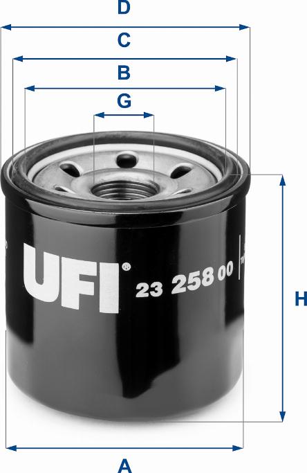 UFI 23.258.00 - Ölfilter alexcarstop-ersatzteile.com