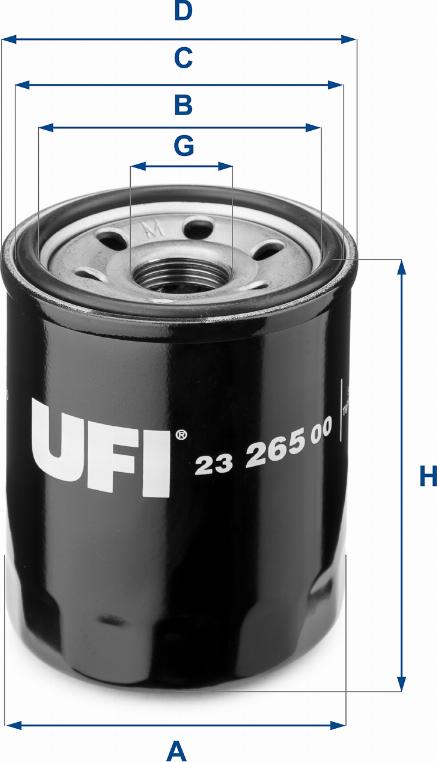 UFI 23.265.00 - Ölfilter alexcarstop-ersatzteile.com