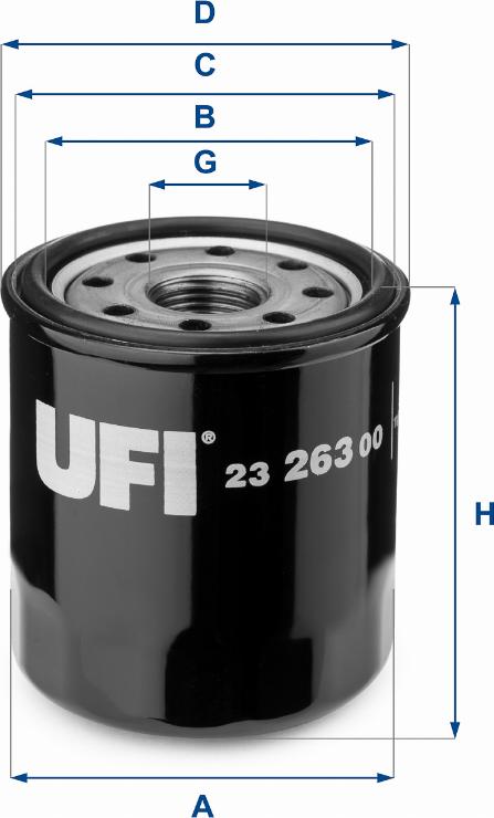 UFI 23.263.00 - Ölfilter alexcarstop-ersatzteile.com