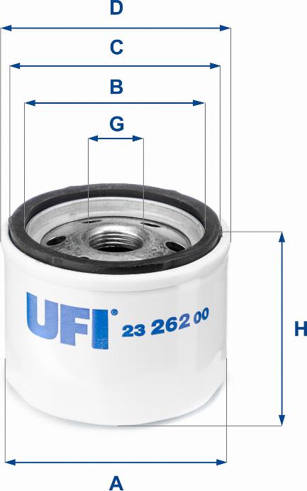 UFI 23.262.00 - Ölfilter alexcarstop-ersatzteile.com