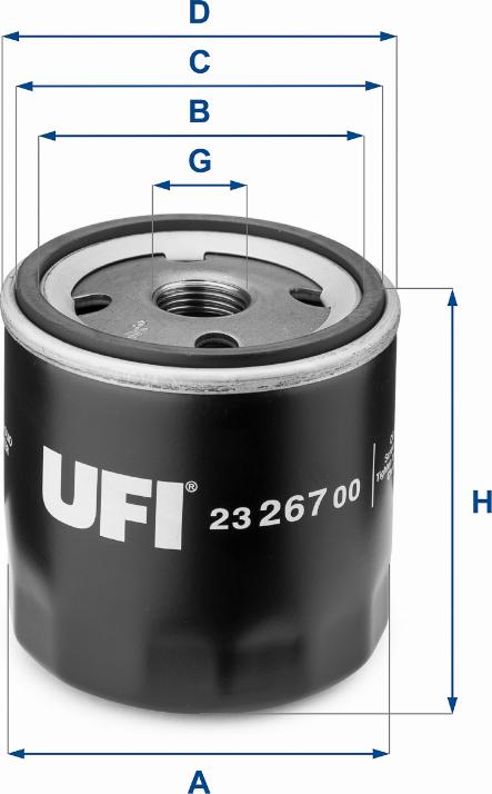 UFI 23.267.00 - Ölfilter alexcarstop-ersatzteile.com