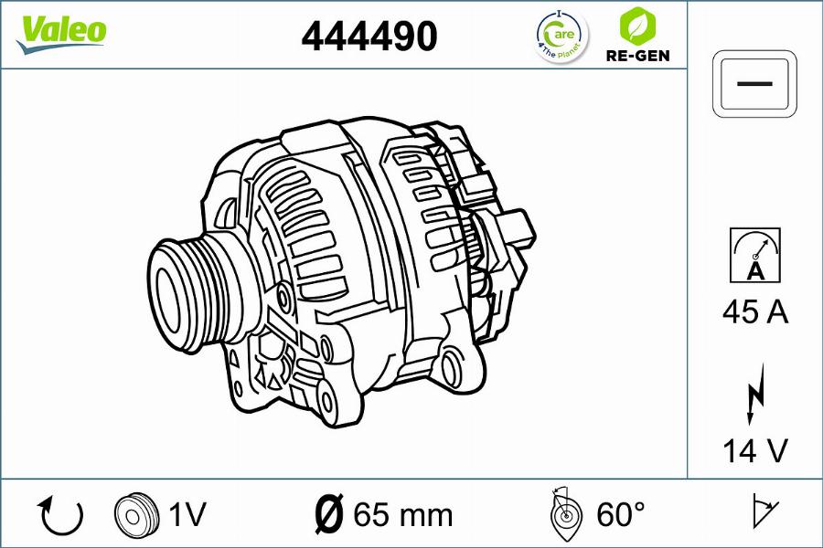 Valeo 444490 - Generator alexcarstop-ersatzteile.com