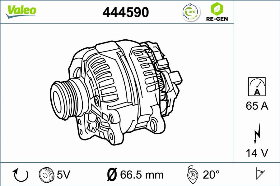 Valeo 444590 - Generator alexcarstop-ersatzteile.com