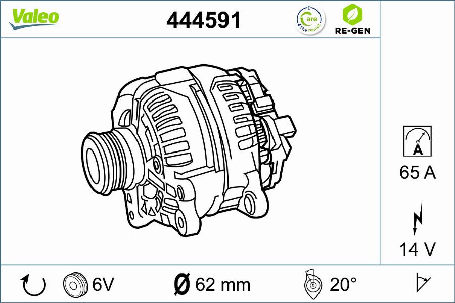 Valeo 444591 - Generator alexcarstop-ersatzteile.com