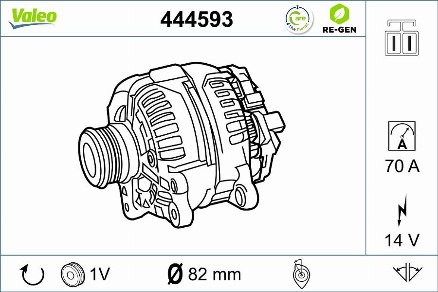 Valeo 444593 - Generator alexcarstop-ersatzteile.com