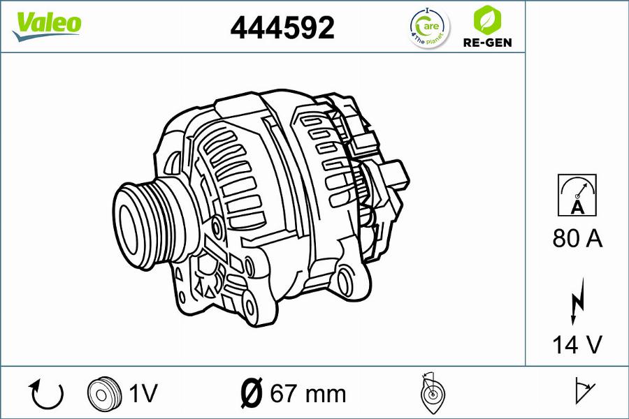 Valeo 444592 - Generator alexcarstop-ersatzteile.com