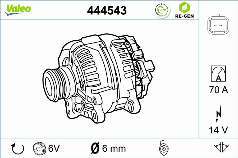 Valeo 444543 - Generator alexcarstop-ersatzteile.com