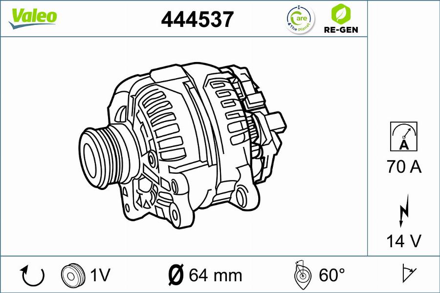 Valeo 444537 - Generator alexcarstop-ersatzteile.com