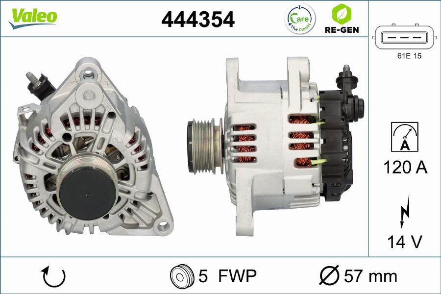 Valeo 444354 - Generator alexcarstop-ersatzteile.com