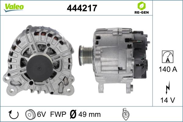 Valeo 444217 - Generator alexcarstop-ersatzteile.com