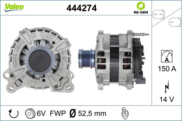 Valeo 444274 - Generator alexcarstop-ersatzteile.com