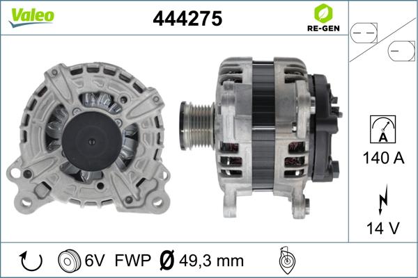 Valeo 444275 - Generator alexcarstop-ersatzteile.com